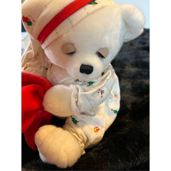 Aurora Christmas Teddy Bear Handmade in Pajamas